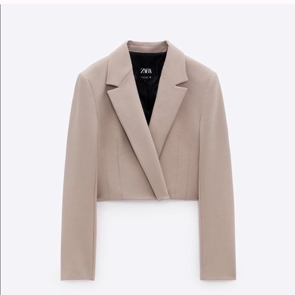 ZARA Crop Blazer Sand - Picture 7 of 9